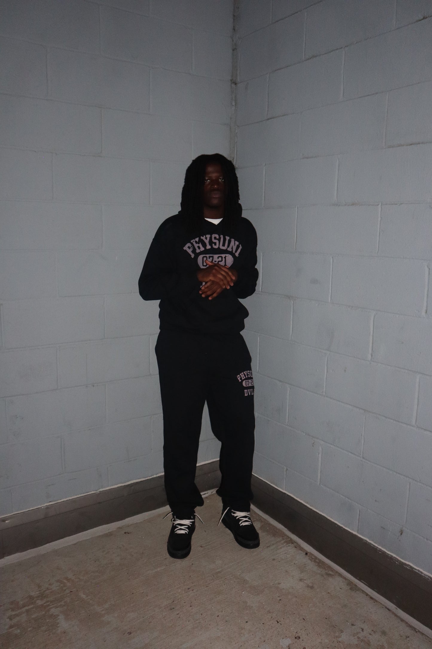 Black "DVLP" Straight Leg Sweatsuit