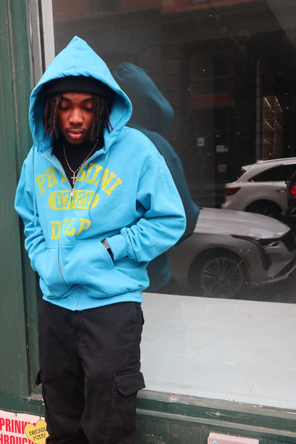 Blue "DVLP" Zip Up Hoodie