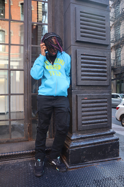 Blue "DVLP" Zip Up Hoodie