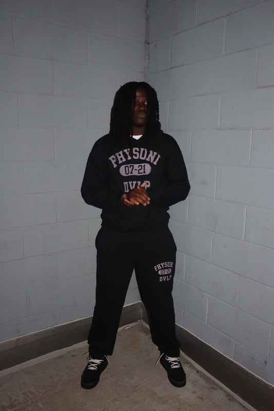 Black "DVLP" Straight Leg Sweatsuit