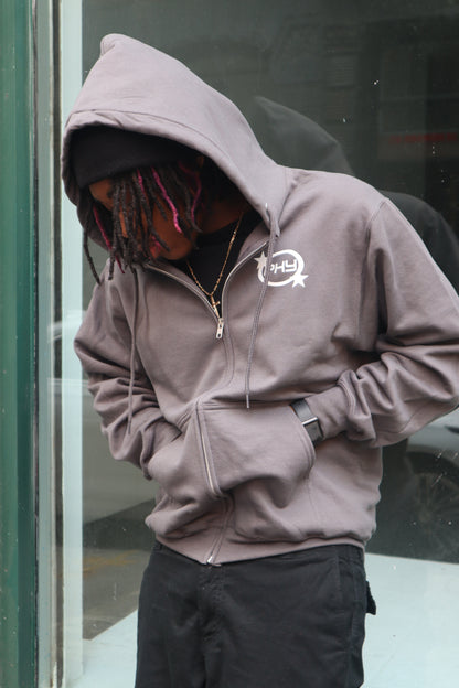 Gray “Unknown” Zip Up Hoodie
