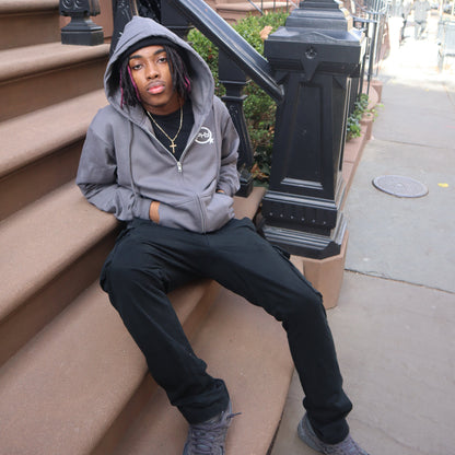 Gray “Unknown” Zip Up Hoodie