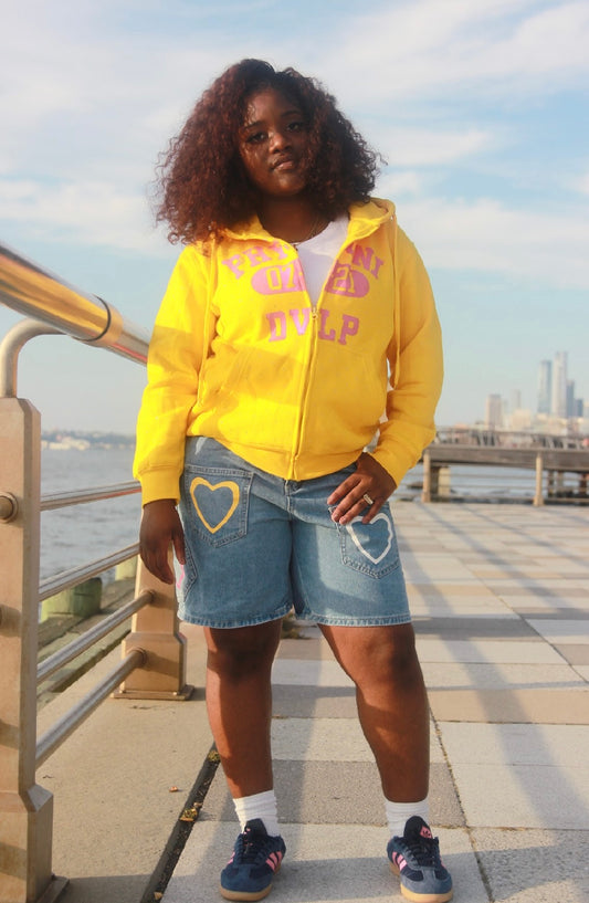 Heavyweight Rhinestone “DVLP” Zip Up Hoodie